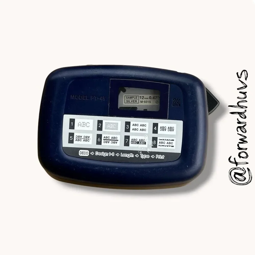 Brother P-touch PT-45 Label Maker Blue Handheld M Tape Label Printer Tested